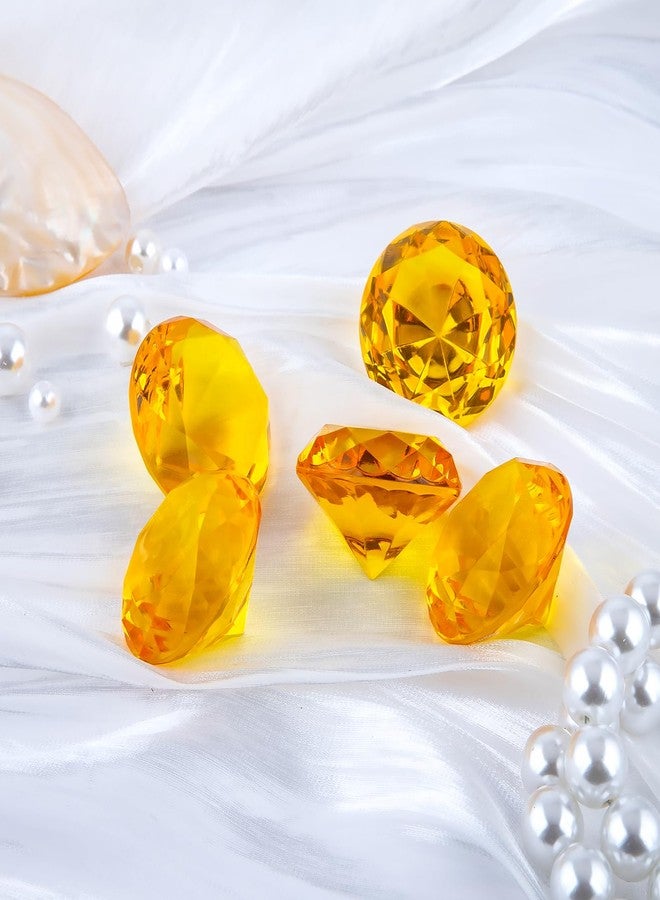 Niceup 26PCS Orange Fake Diamonds Big Gem Toys, 1.5in Pool Diving Gems Acrylic Plastic Gemstones for Kids, Party Décor Jewels Treasure Hunt Hiding Sensory Bin Filler Toys Craft Supplies - Image 2